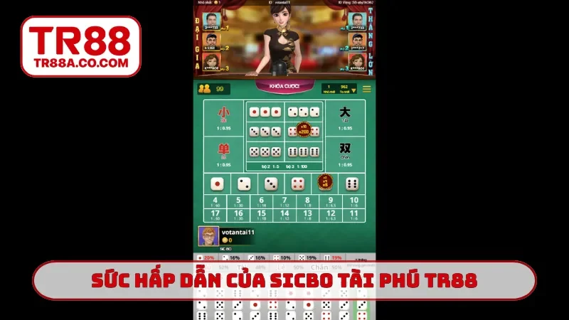 Sức hấp dẫn đỉnh chóp của Sicbo Tài Phú TR88